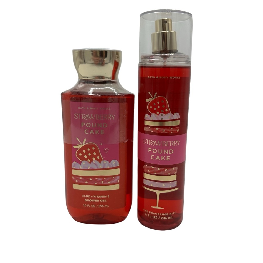 BBW Bath & Body Works NEW strawberry Poundcake Bodywash & Spray
